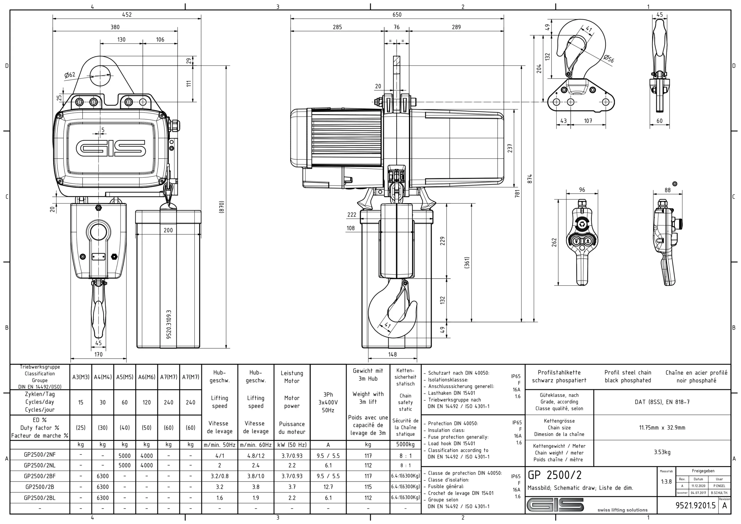 Electric Chain Hoist with Trolley 1000-6300 kg 5