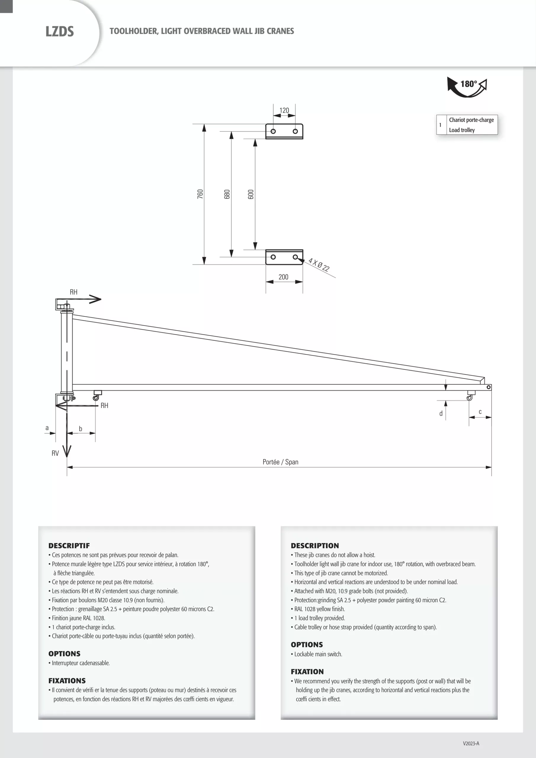 Light Wall Jib Crane (LZDS) 50-100 kg 2-5 m - view 2