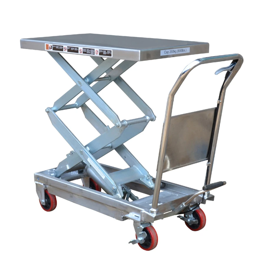 Stainless Steel Mobile Double Scissor Lift Table (MPS350DS) 350 kg