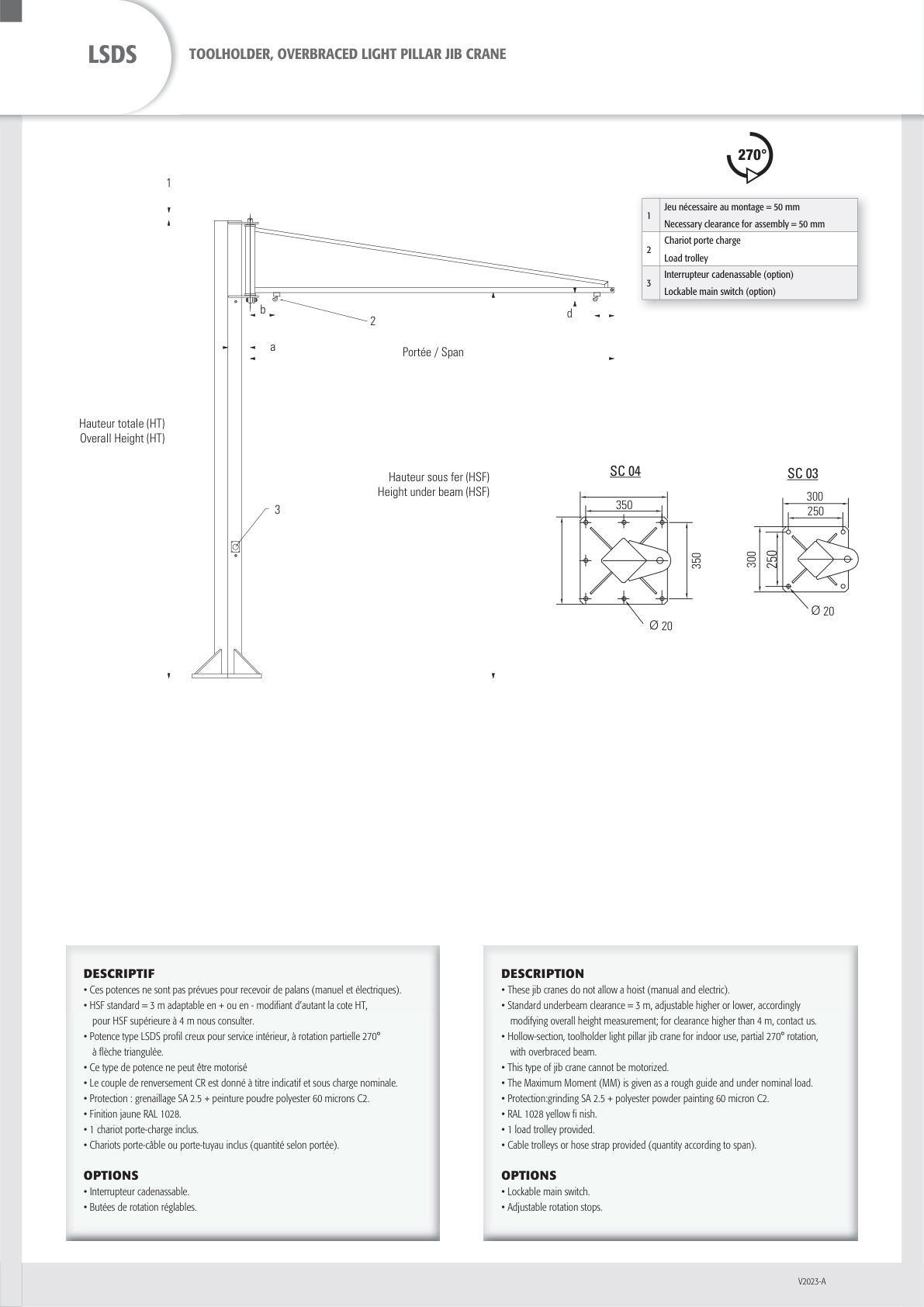 Light Toolholder Pillar Jib Crane (LSDS) 270° 50-100 kg - view 3