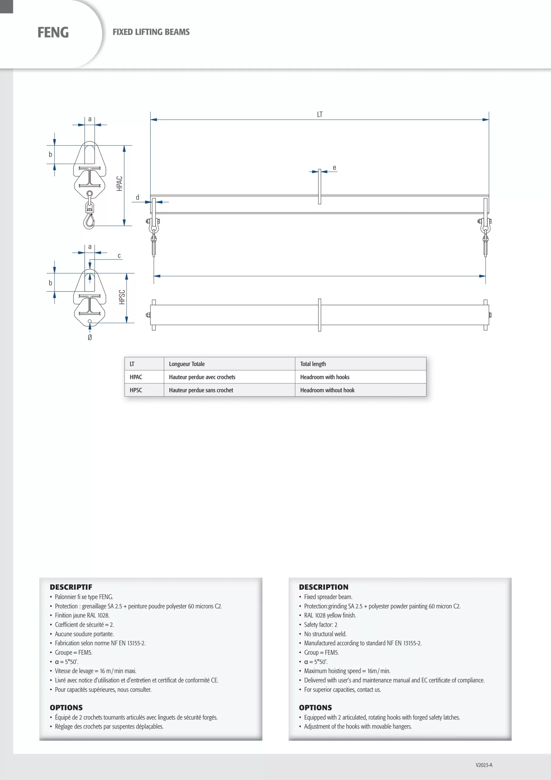 Fixed Spreader Beam (ECO) (FENG) 1000-10000 kg, 1-6 m - view 2