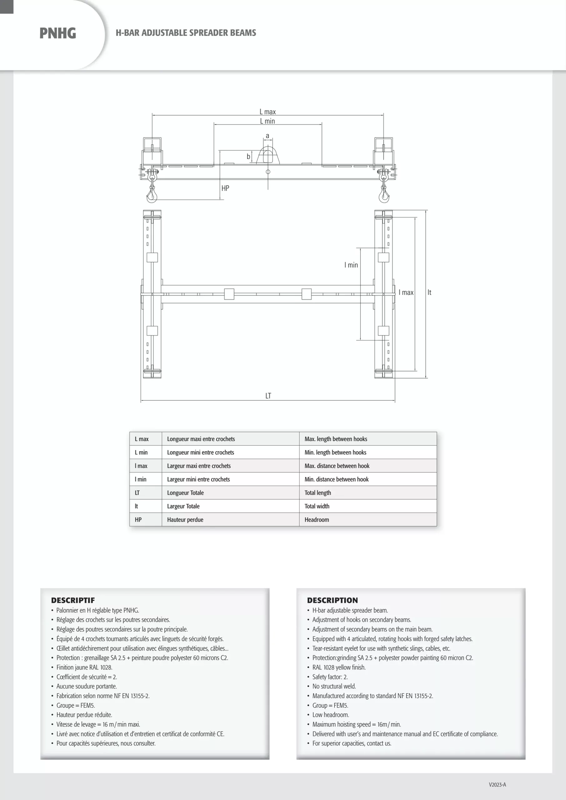 H-Beam Spreader (Adjustable) (PNHG) 1000-10000 kg - view 2