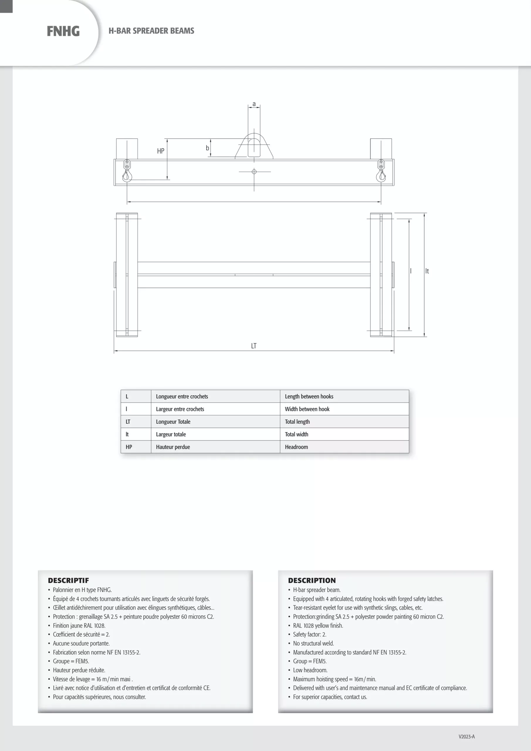 H-Beam Spreader (Fixed) (FNHG) 1000-10000 kg - view 2